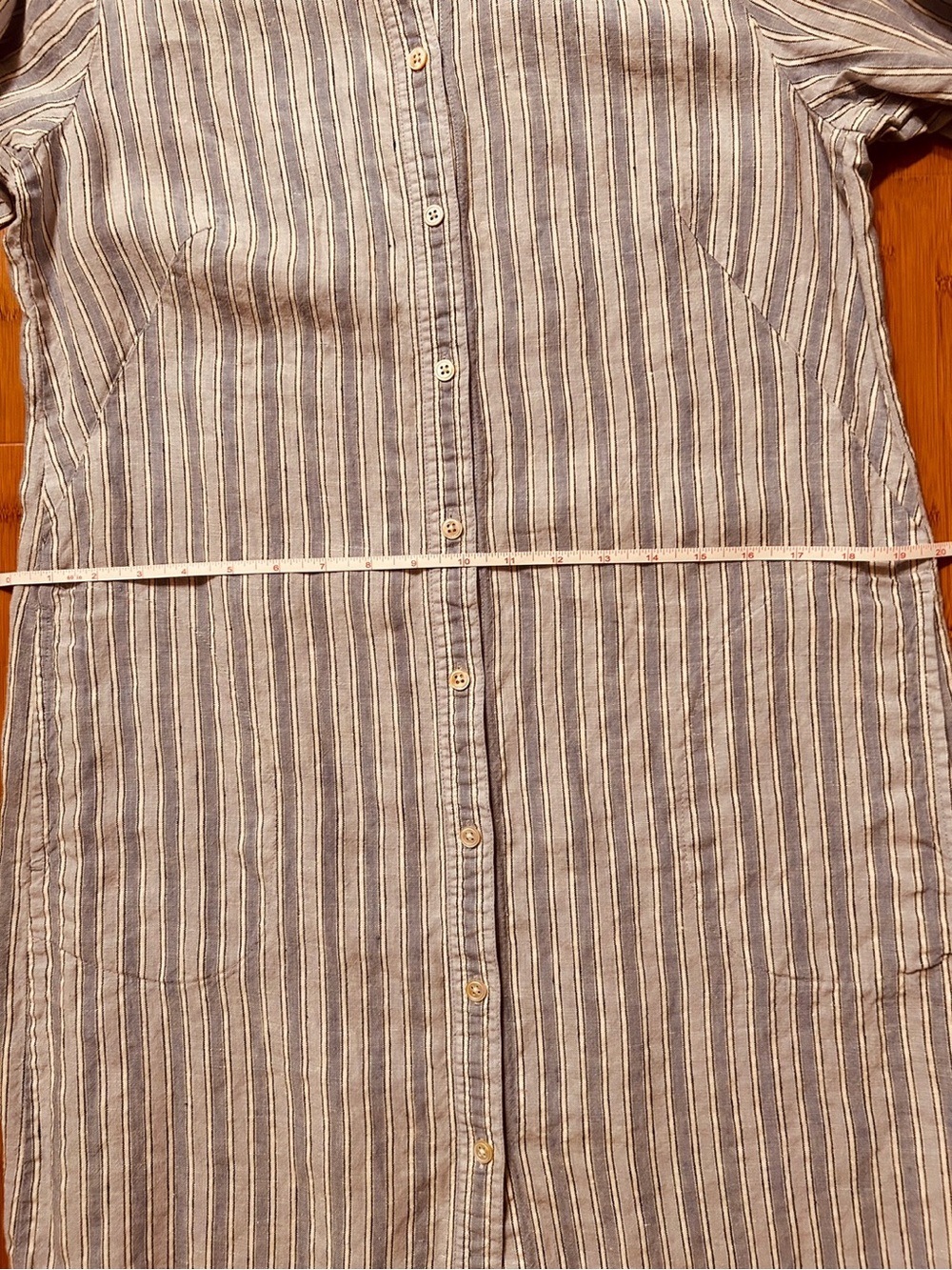 J. Jill Light Blue Striped Shirt Dress - Picture 6 of 7